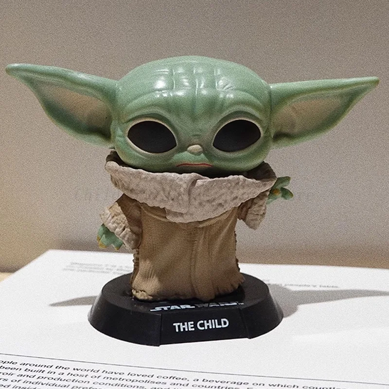 Kawaii Disney Starwars Mandalorian Baby Yoda Action Figure Toys Shake Head Anime Dolls Car Decoration Yoda Gift For Kids Girls
