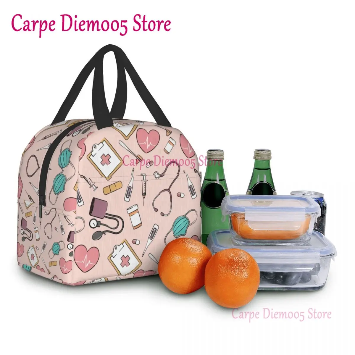 Lunch Bag Cooler Bag Funny Nurse Insulated Lunch Bag for School Office Nursing Portable Thermal Cooler Lunch Box for Women Men