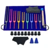 Colorful Aluminum Alloy Tuning Forks, Tuning Forks for Therapy, Voice Therapy with cleaning cloth base 1