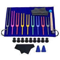 Colorful Aluminum Alloy Tuning Forks, Tuning Forks for Therapy, Voice Therapy with cleaning cloth base 1