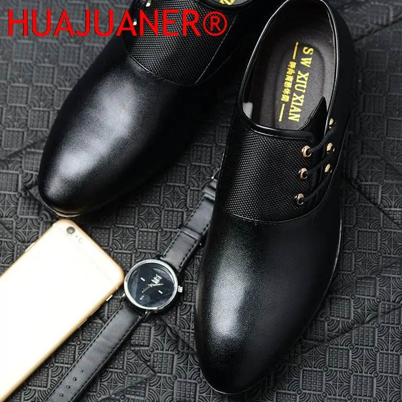 Dress Shoes for Men Cow Leather Round Toe Business Casual Big Size 38-48