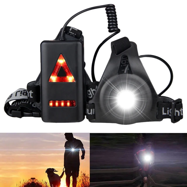 Outdoor Sport LED Nacht Laufende Licht USB Aufladbare Brust Lampe  Sicherheit Jogging Warnung Licht Radfahren Taschenlampe - AliExpress