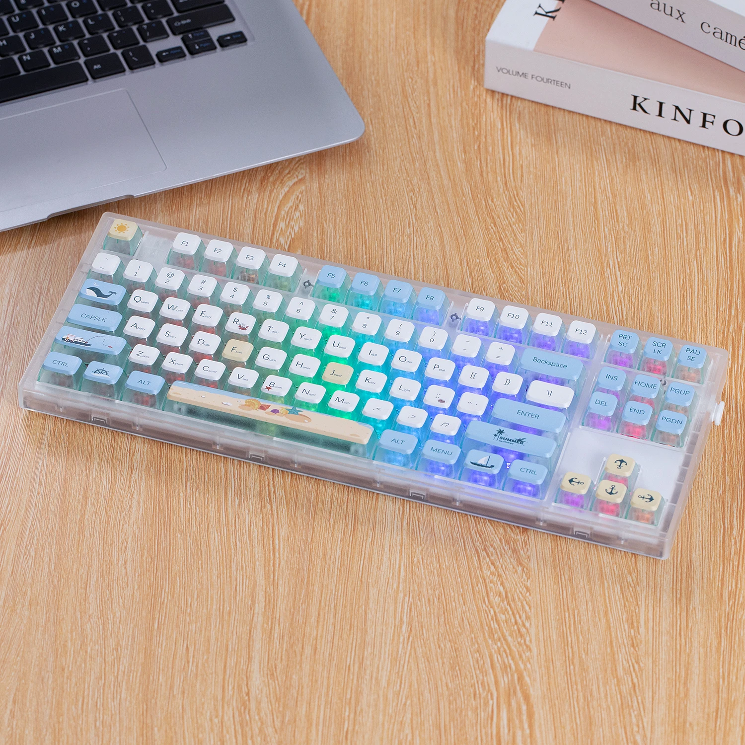 pudim de verão colorido frutas um conjunto chaves keycap conjunto pbt asa keycaps para mx interruptor diy teclado machanical