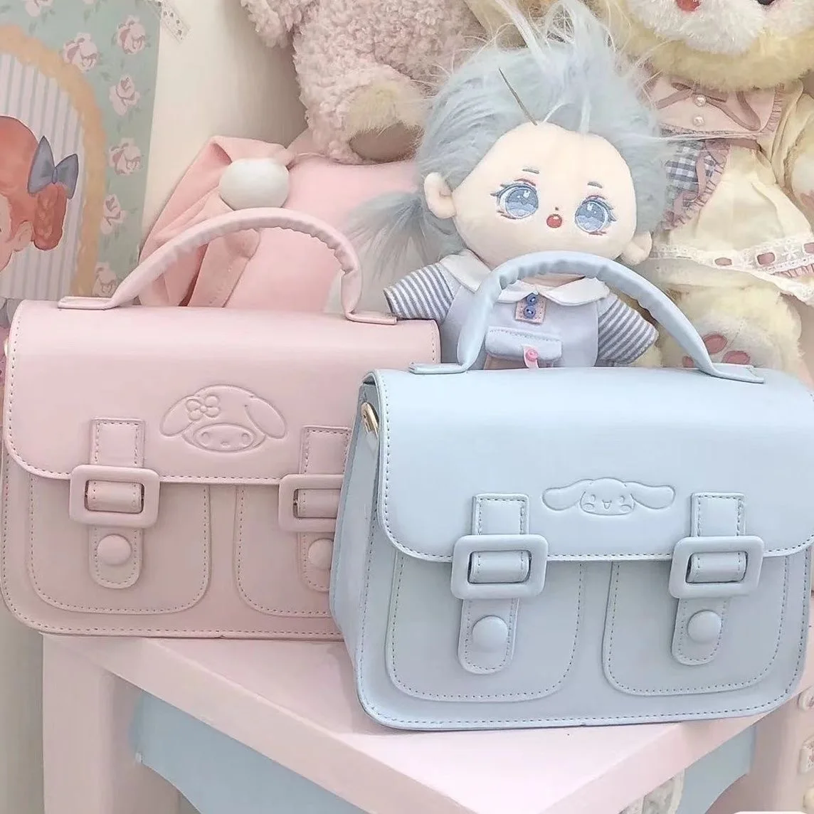 

New Japanese Cinnamon Dog Kuromi Fashionable Cute Cartoon Shoulder Bag Postman Bag Casual Portable Crossbody Bag