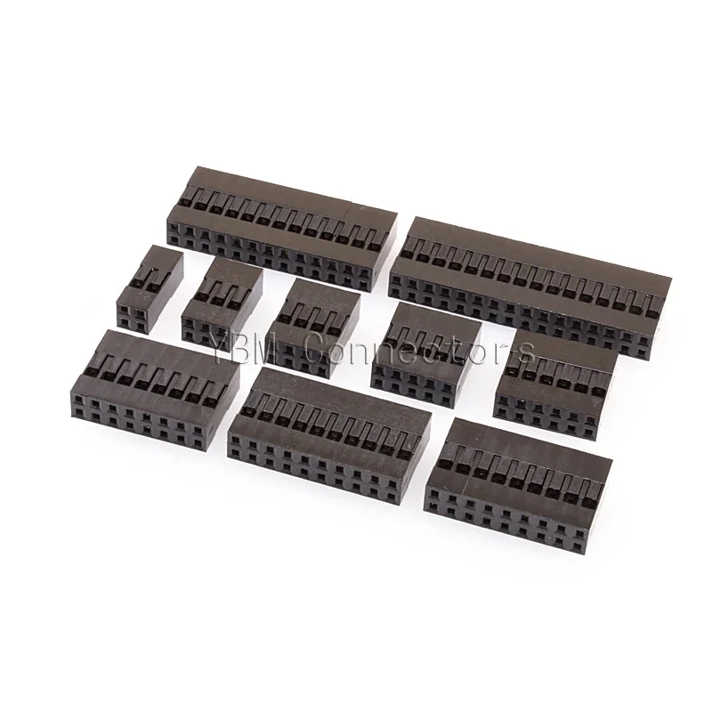 50PCS ขายร้อน Dupont เปลือกพลาสติก 2.54 มม.คู่แถว Dupont Connector 2P/3P/4P/5P/6P/7P/8P/9P/10P 2*4pin/2*5pin Housing 1