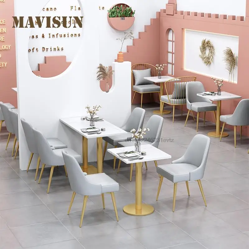 Swan Chair Combination Simple And Fresh Cafe Cold Drink Dessert Shop Leisure Restaurant Department Negotiation Table