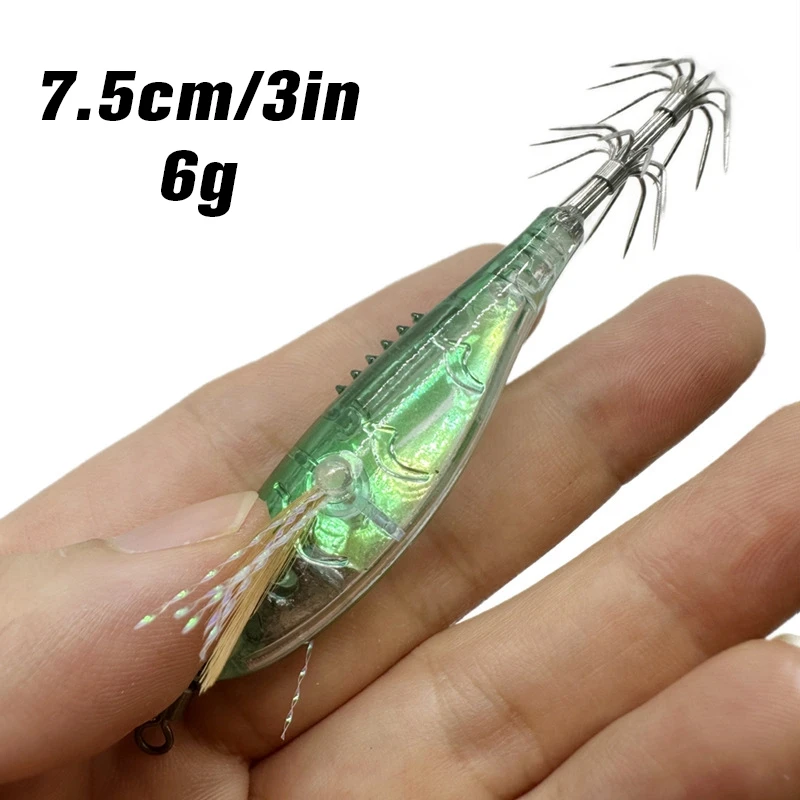 1/3pcs Webfoot Octopus Egi Squid Bait Luminous Horizontal Egi Fishing Lure Cuttlefish Wood Shrimp Octopus Bait 문어에기