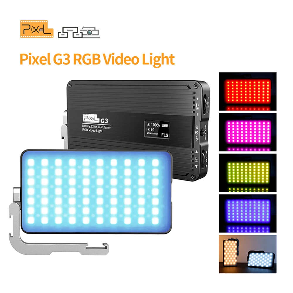 

Pixel G3 RGB LED Video Light Pocket Dimmable 2600K-10000K LED Fill Light for Vlog Photography Tiktok Live﻿