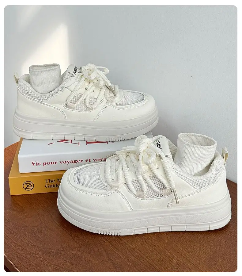 Women Causal Shoes Spring Designer Wedges Vulcanized Shoes Fashion Versatile White/Pink Sneakers student Lightweight Sports Shoe