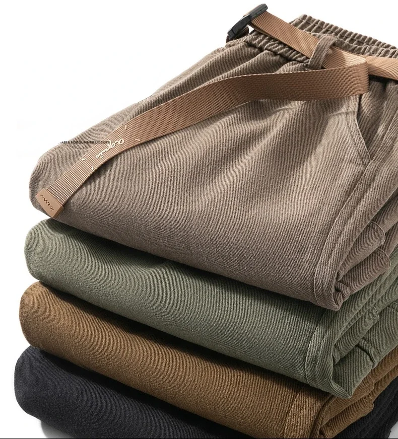 Men Cargo Pants Cotton Straight Wide Leg Oversize Pants Male Korean Style Autumn Big Size Fashion Pockets Casual wide leg pants men cargo pants