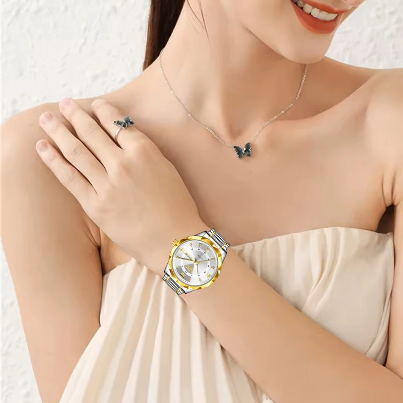 LIGE Women Watch Top Brand Luxury Round Stainless Steel Waterproof Watch For Women Fashion Simple Quartz Wristwatch Ladies Gift