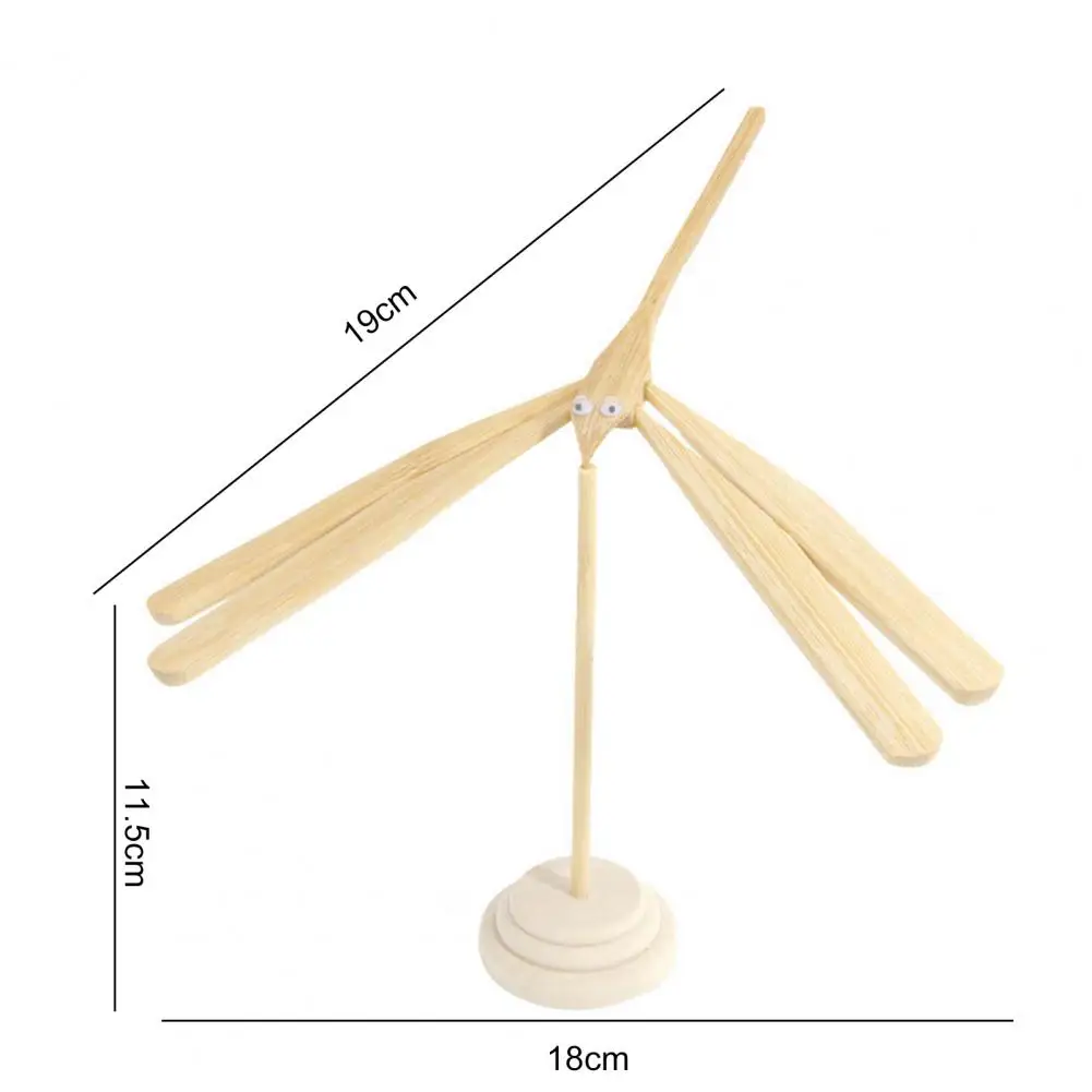 Wind Power Rotating Bamboo Dragonfly Model Desktop Ornament Children Toy miniature figurines