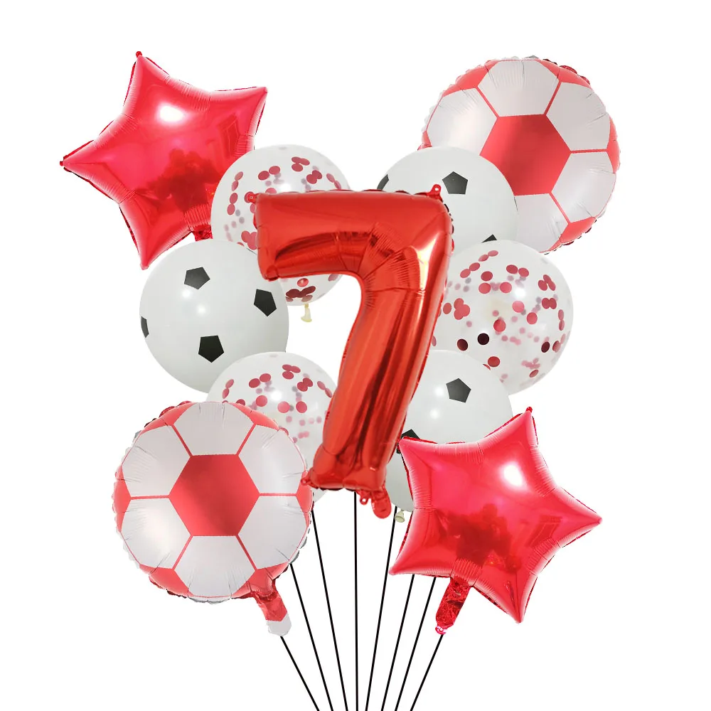 Helium Foil Soccer Balloons - 32-Inch Green Number Ball Sports Party Decorations