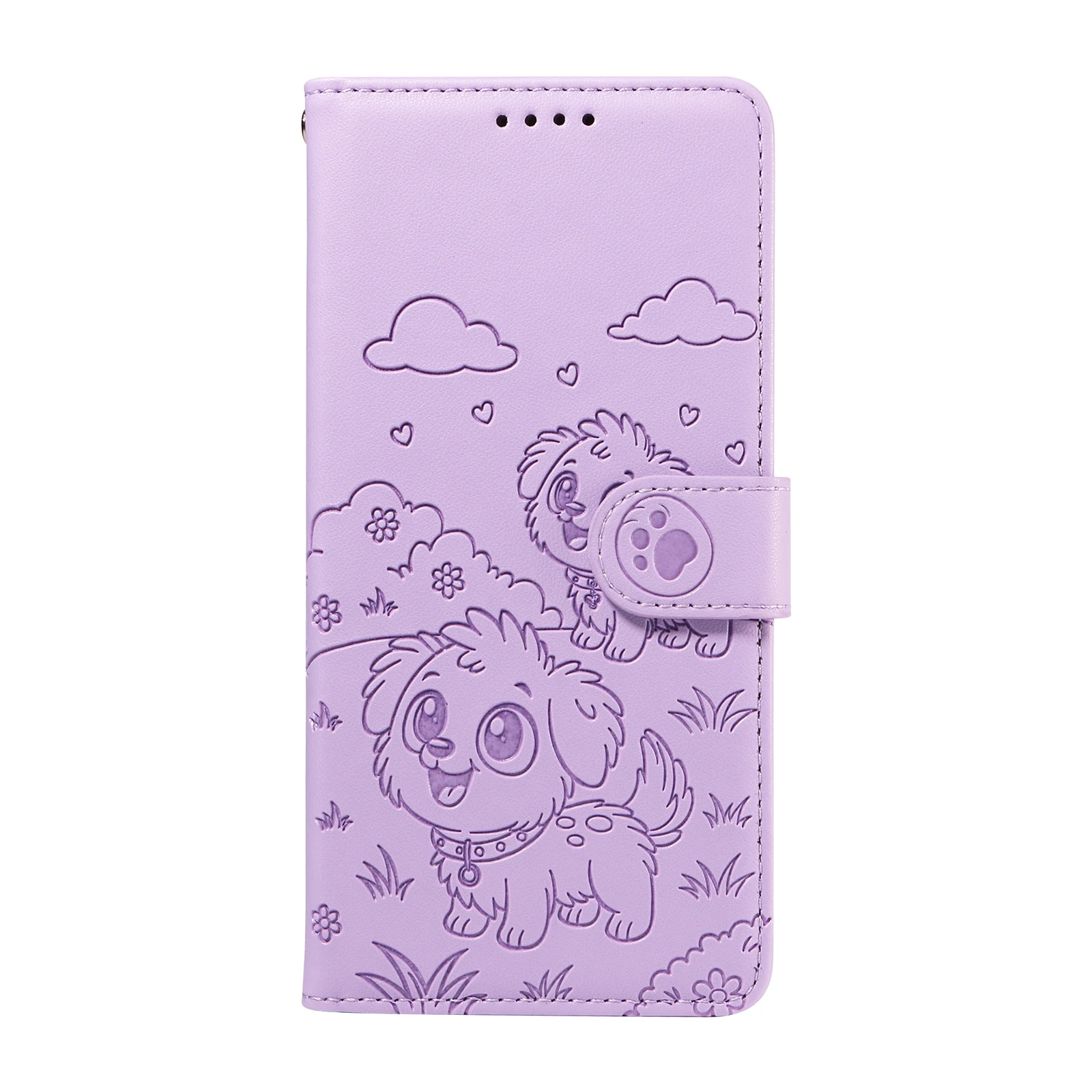 3D Dog Pattern Leather Wallet Flip Phone Case