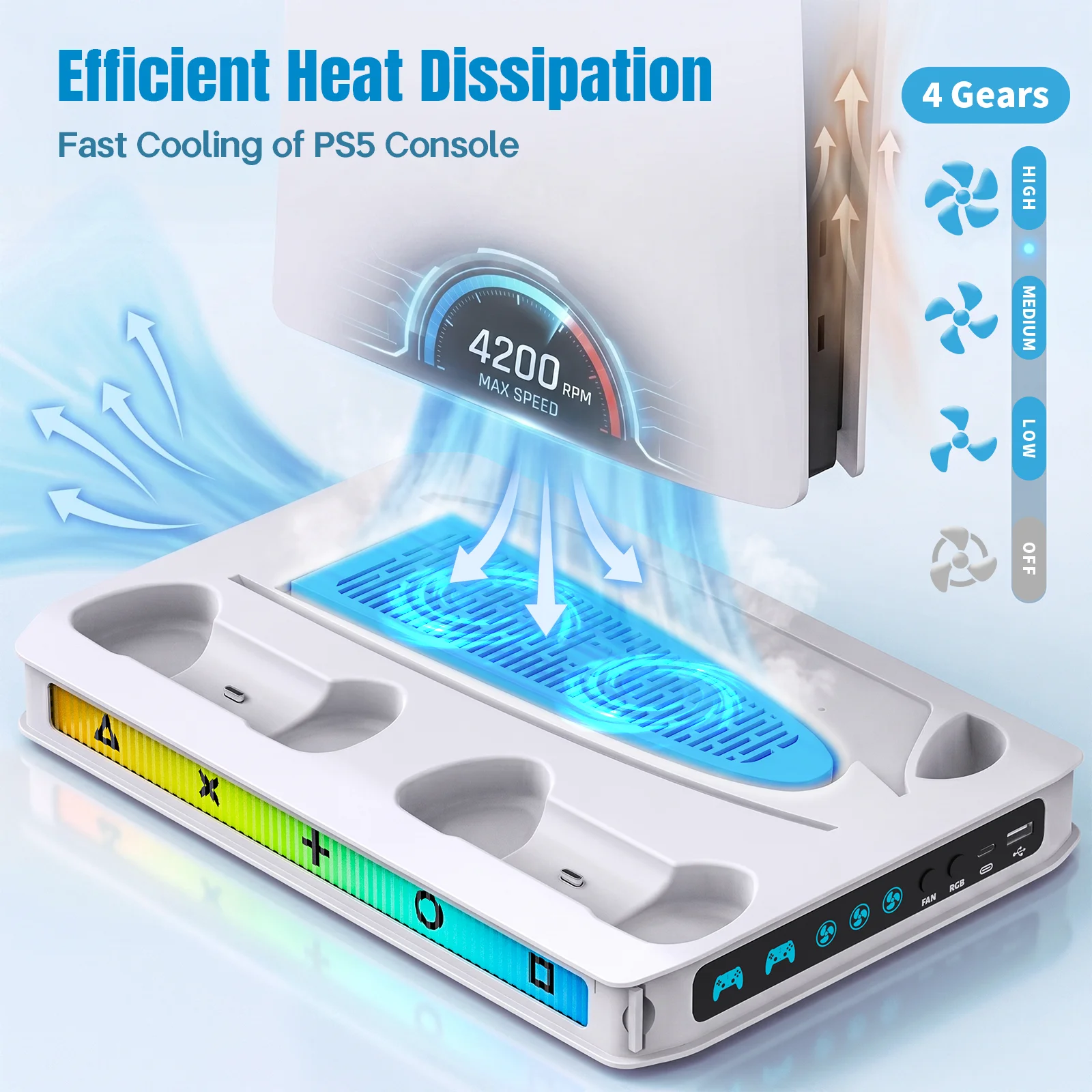 Enhanced Cooling and Charging Station with RGB Lighting