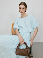 FSLE【Premium Series】Minimalist Style All-match Casual Set For Women 2025 Spring Summer New Linen Lace Short-sleeved Shirt Skirt