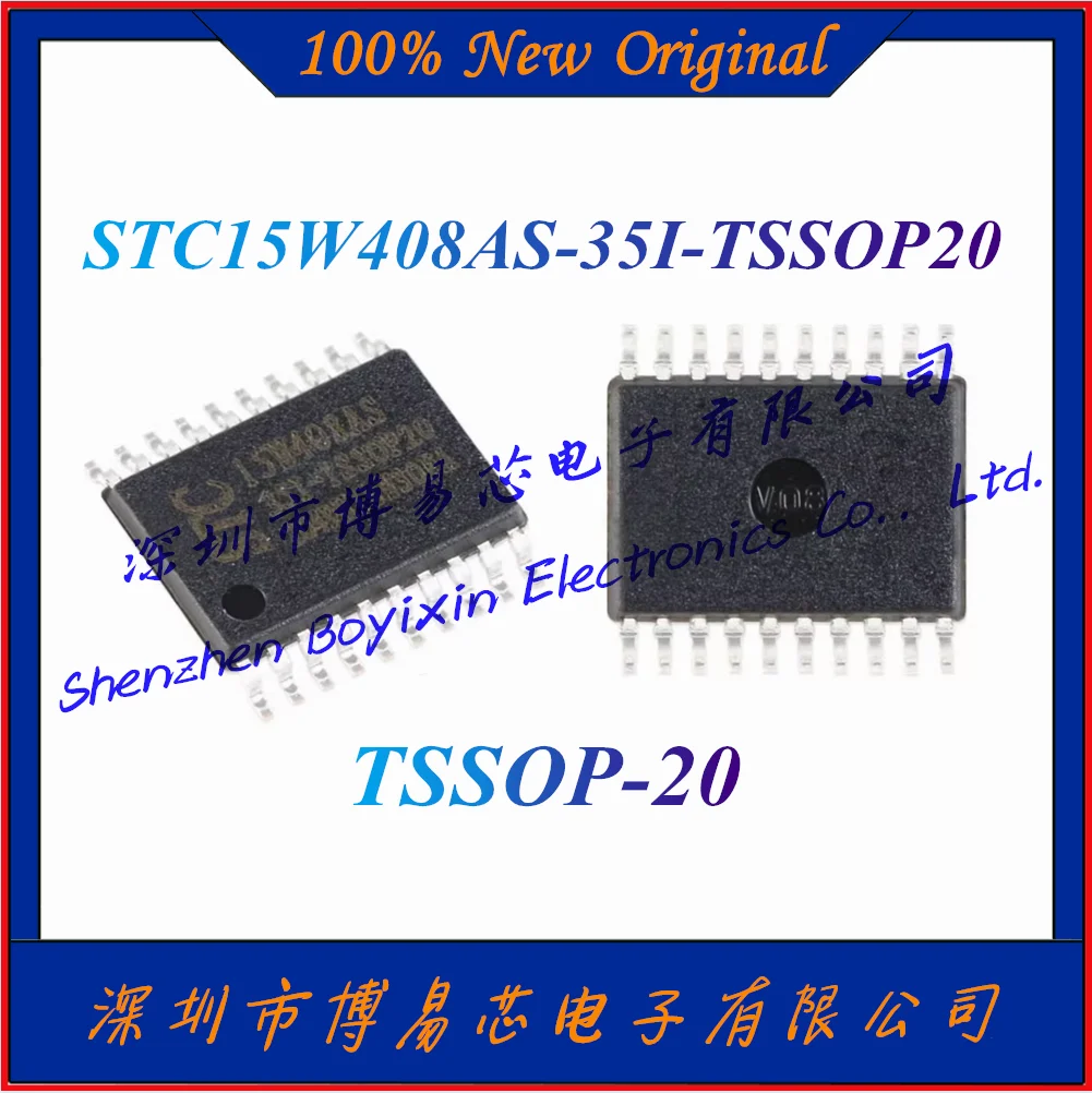 

STC15W408AS-35I-TSSOP20 Operating voltage range: 2.5V~5.5V Program storage capacity: 8KB Total RAM capacity: 512Byte TSSOP-20