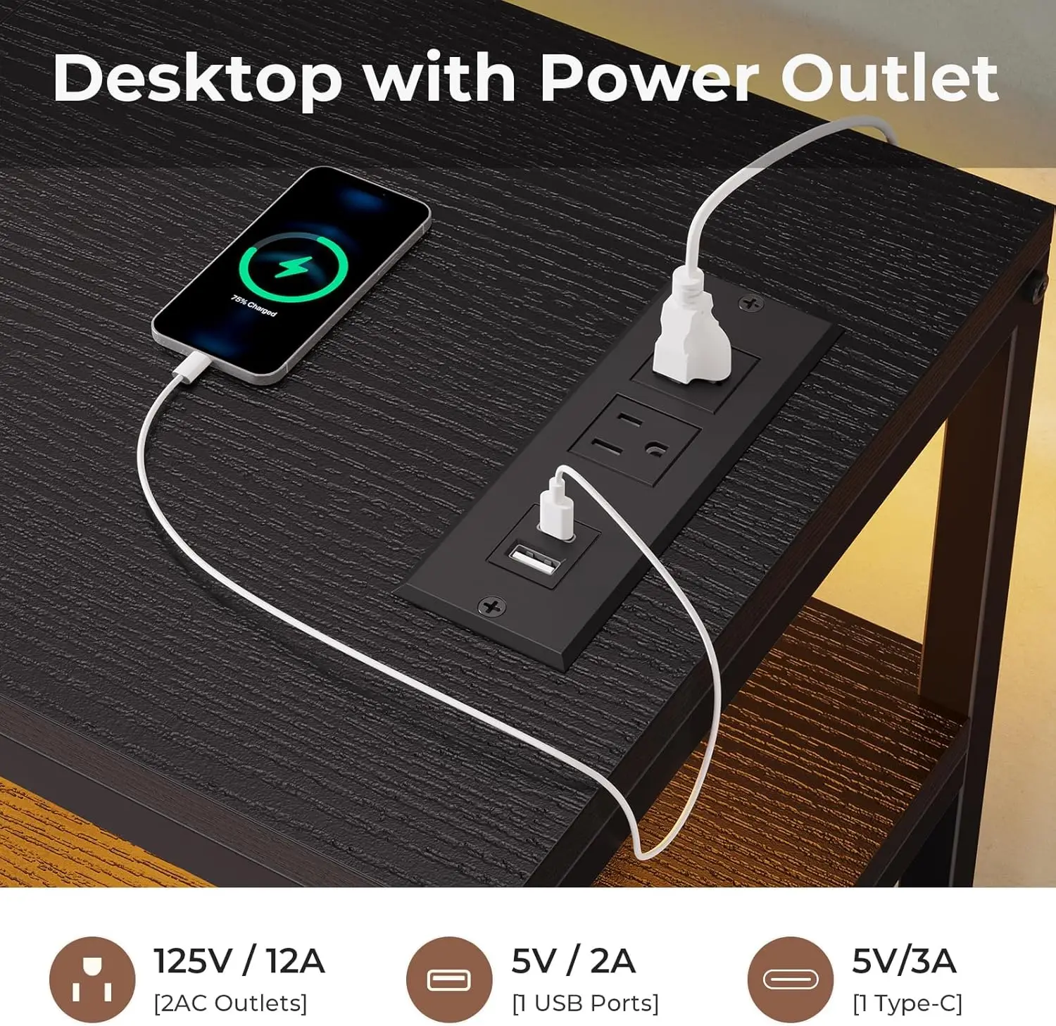 TV Stand for 60 Inches TV,Dresser with Charging Station & LED Lights, 9 PU & Fabric Drawers,Entertainment Center