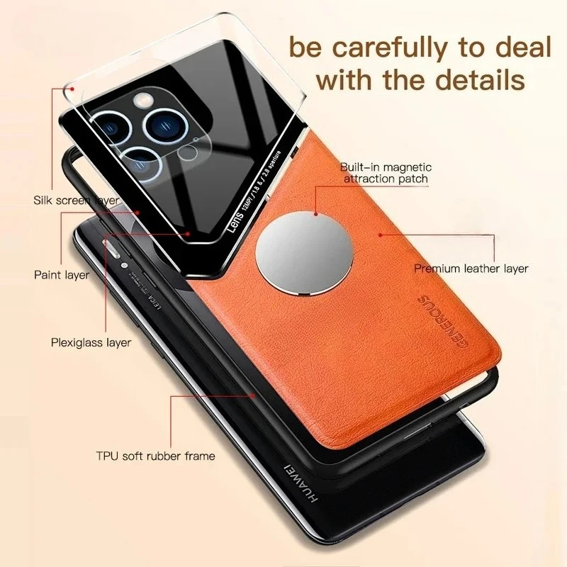 Luxury Business Leather Case with PU Magnetic Closure