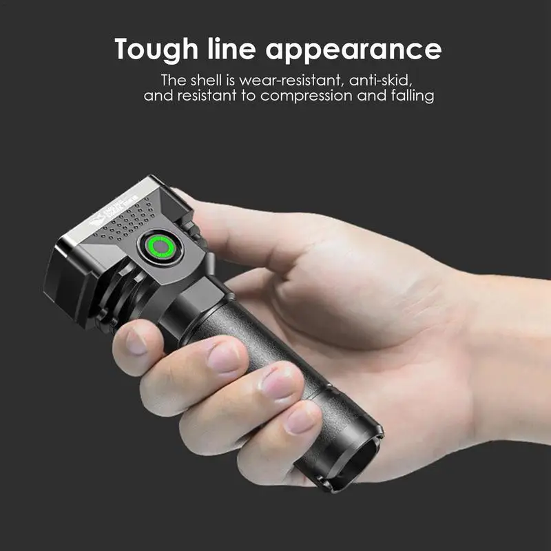 강력한 충전식 LED 손전등, USB 고출력 LED 손전등, 줌 랜턴, 롱 샷 토치