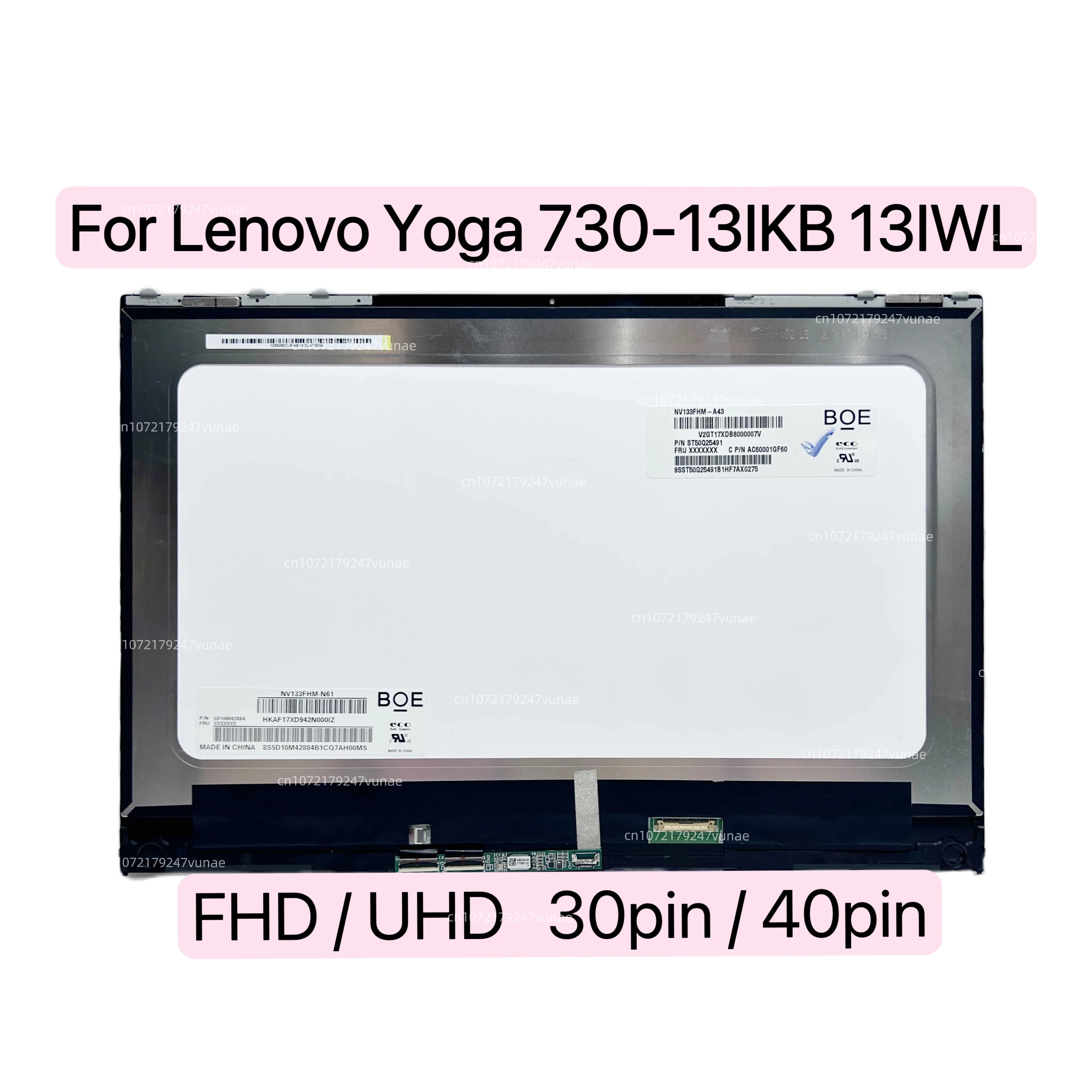 15.6" Digitizer Assembly For Lenovo Yoga 730-15 730-15IKB 730