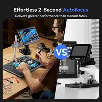 TOMLOV 4K Autofocus Microscope TM4K-AF Max 10.1" HDMI Digital Microscopes 64G with Spin Flex Arm Electronics Soldering Repair 2