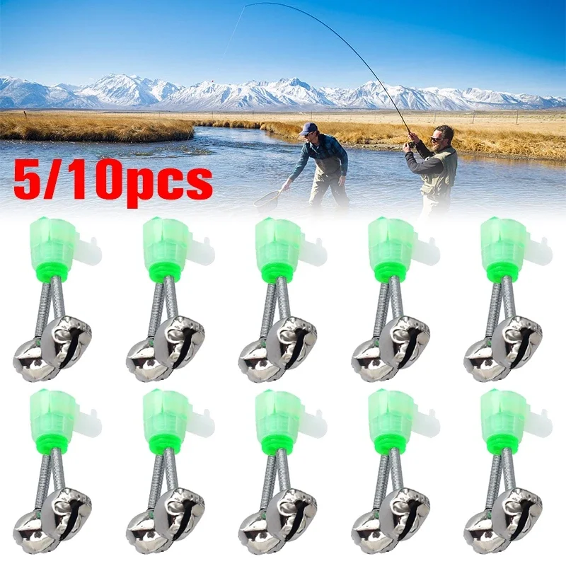 5-10 pcs Alarme de touche pêche ABS vert - indicateurs morsure poisson accessoires canne à pêche extérieur
