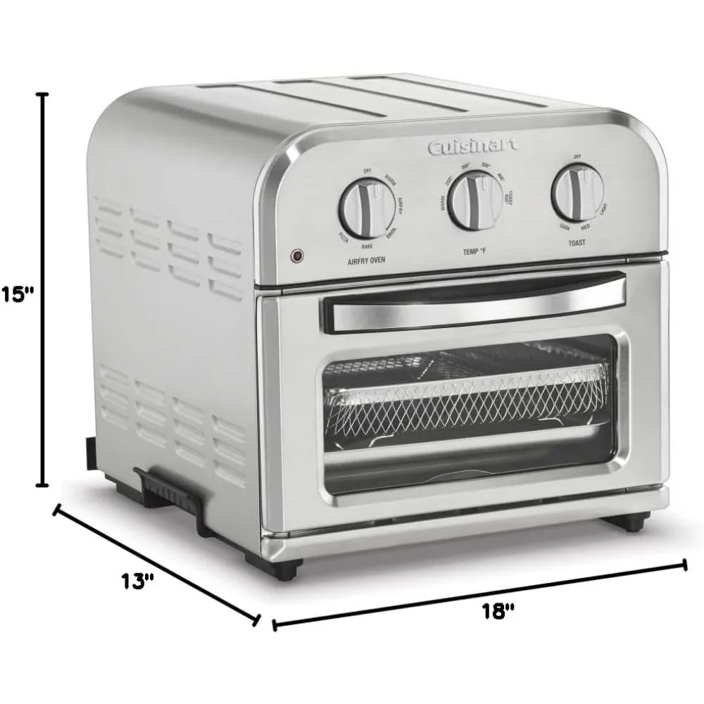 Compact Airfryer Toaster Oven, 1800-Watt Motor with 6-in-1 Functions and Wide Temperature Range, Air Fryer, Stainless Steel 5