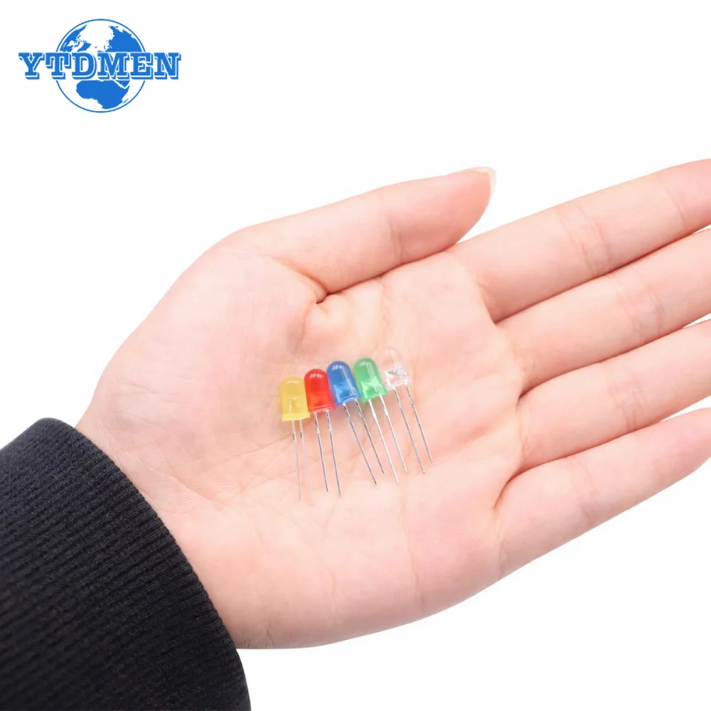 50/100PCS LED Diode Assorted Kit LED 3mm /5mm/8mm/10mm Lights Emitting Diodes Electronic DIY Kits Red Yellow Blue Green White