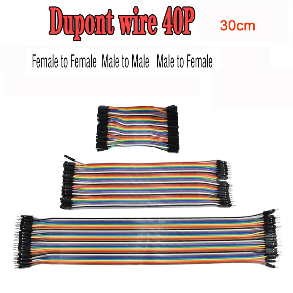 Ponticello Wire 40 Pz 30Cm Dupont Line Cable Connection Maschio A Maschio + Femmina A Femmina E Maschio A Femmina Per Arduino Kit Fai Da Te