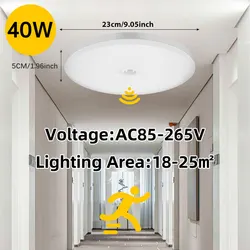 Motion Sensor LED Ceiling and Wall Light for Home and Hallway - Night Light Function, Energy Efficient (40W Sensor Light)