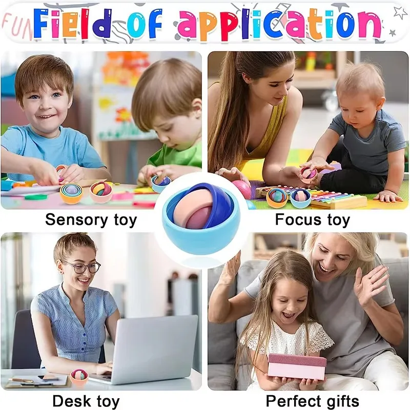 Fidget toy funny infinite flip 3D ball gyroscope for kids teens boys girls adult ADHD autism stress relieve