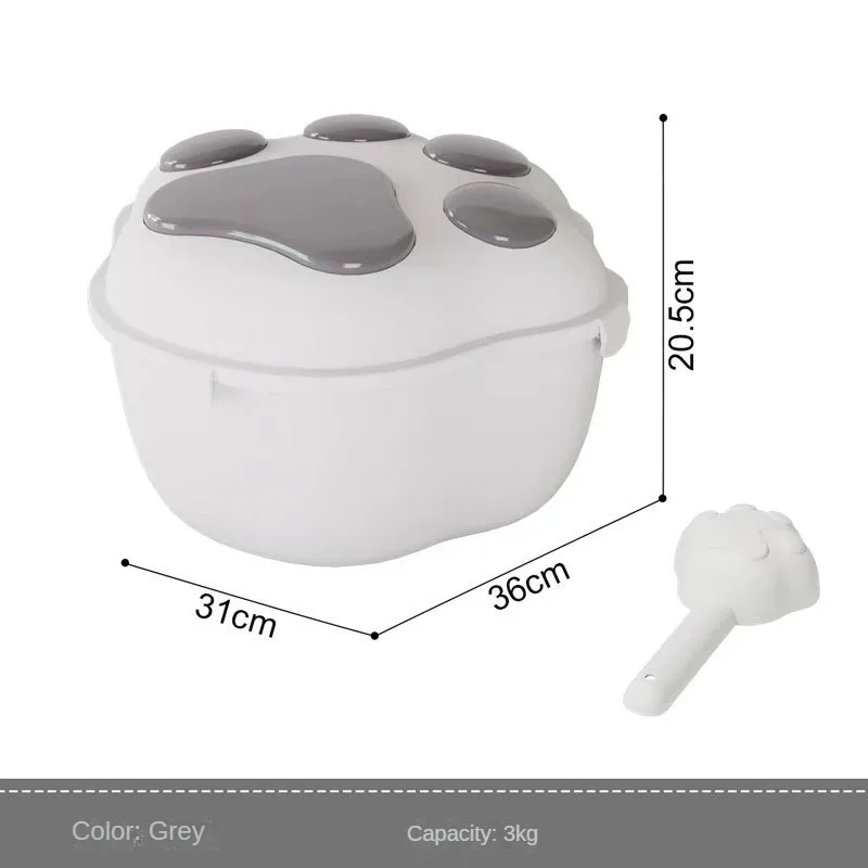 Cubo de almacenamiento de granos para mascotas, cubo grande de comida para perros, sellado y a prueba de humedad, para gatos