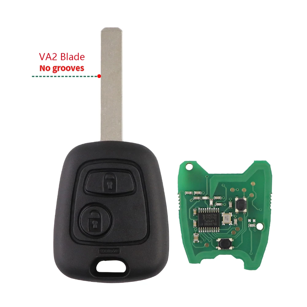 Remote car key for Toyota AYGO Citroen C1 C2 C3 Peugeot 307 107 207 407 HU83/VA2 Blade 2 button keyless PCF7961 chip