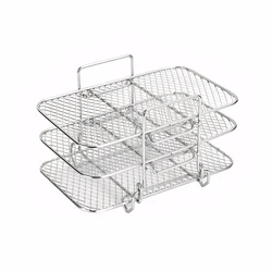 Triple - Layer Stackable Air Fryer Rack and Dehydrator Stand - Multipurpose Grill and Steamer Accessory (As show)