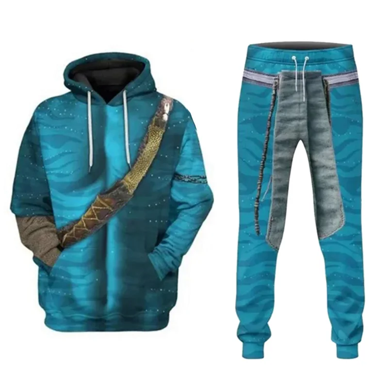 2024 Avatar 2 The Way Of Water Jack Sully Cospaly Felpa Con Cappuccio Pantaloni Giacca Di Halloween Cappotto Con Cappuccio Stampato In 3D Streetwear P