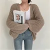 New Women's V-Neck Knit Cardigan Sweater - Casual & Vintage Y2K Streetwear Jacket