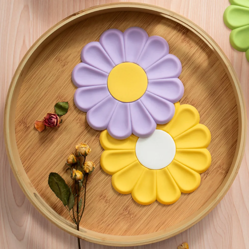 Flower Silicone Tea Coaster Table Placemats Heat Resistant 6 Sea84399c413948bfa1626f77805390760