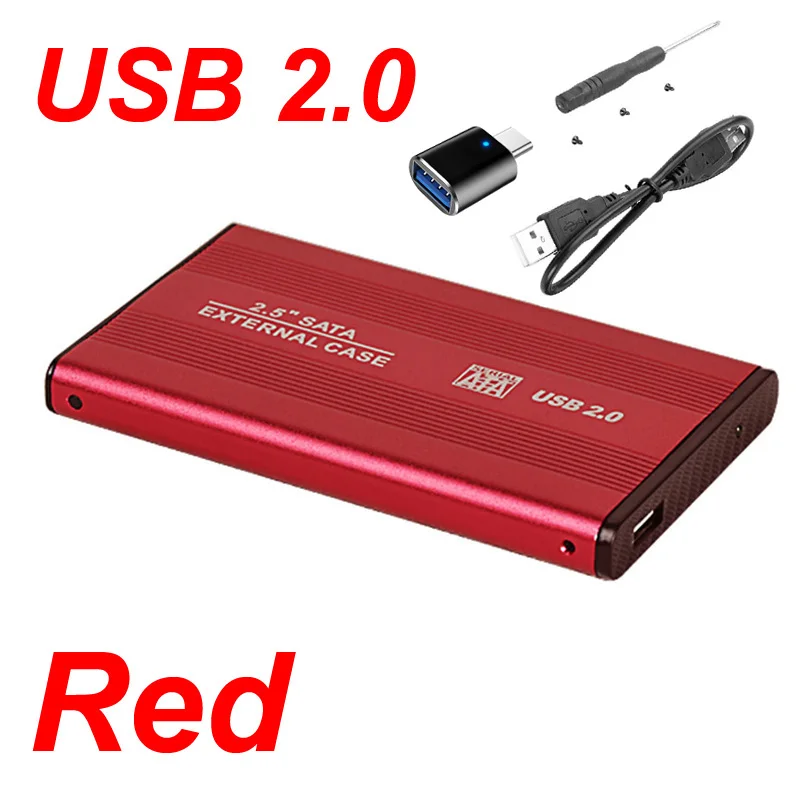Aluminum USB Type-C External Hard Drive Enclosure with LED Light