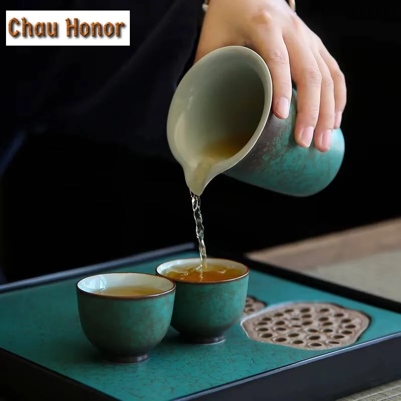 170ml Japanese Turquoise Glaze Ceramic Tea Pitcher Divide Tea Cha Hai Dispenser Justice Cup Puer Fair Mug Tableware Accessories