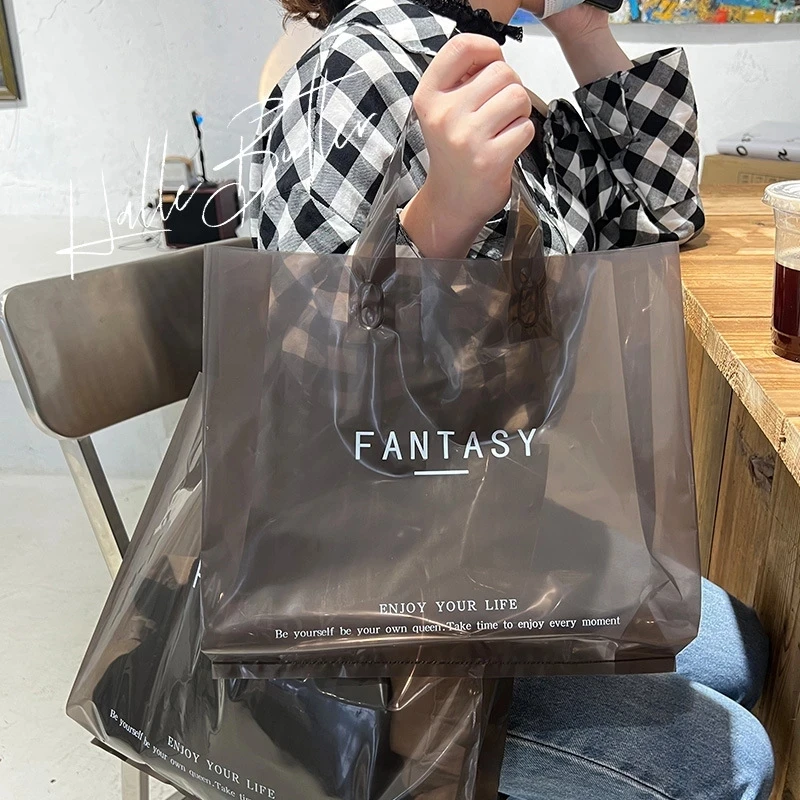 StoBag Tas Tote Belanja Wanita Transparan Kemasan Hadiah Pakaian