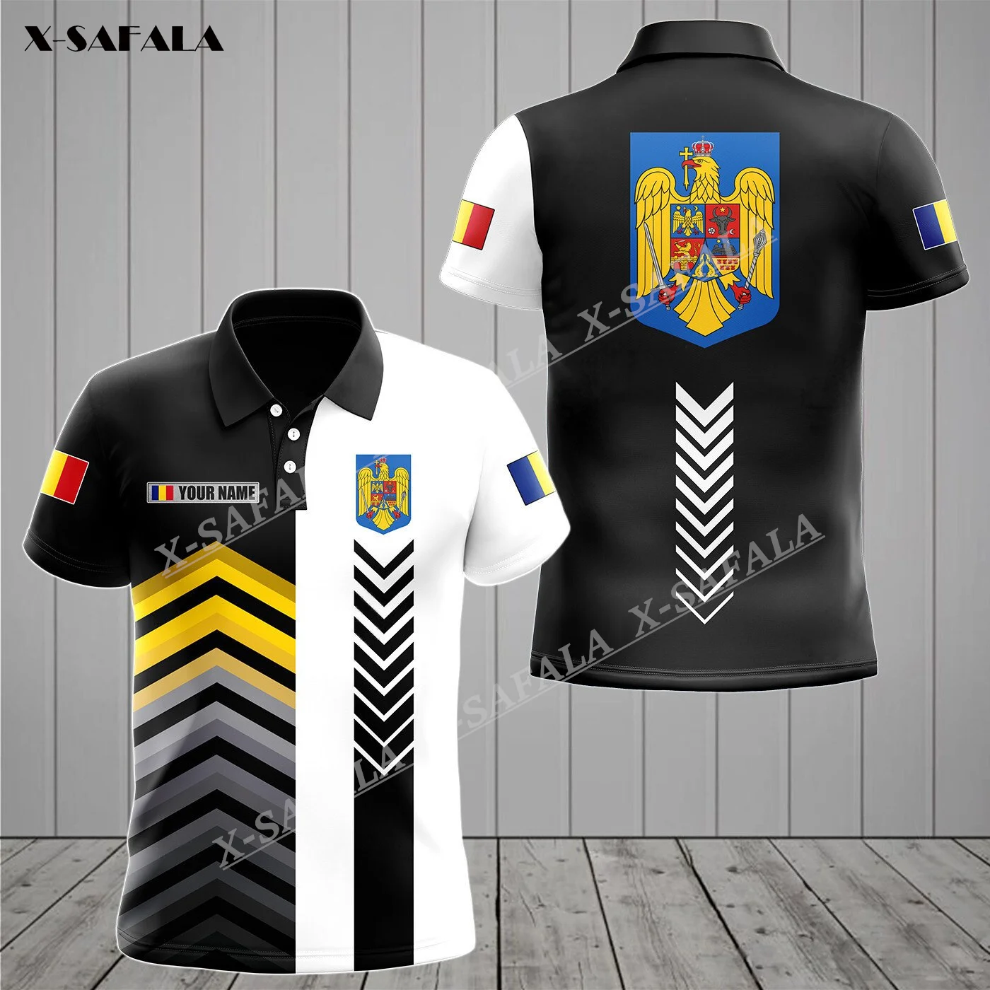 

Рубашка-поло мужская с 3D-принтом, короткий рукав, воротник, футболка с надписью Румынии, уличная одежда, повседневный Топ, лето