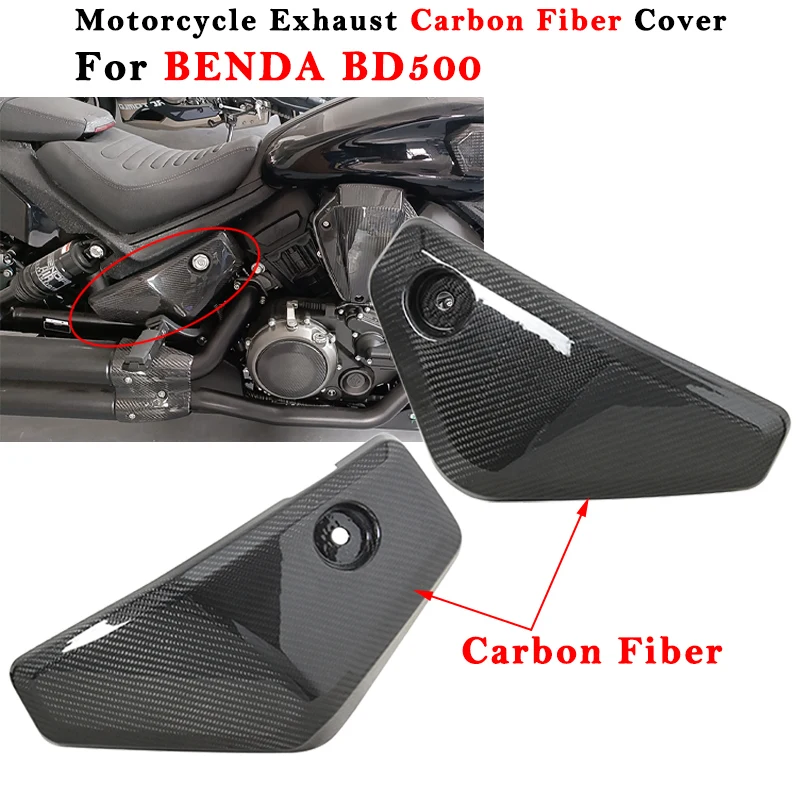 

Slip On For BENDA BD500 Modified Muffler Motorcycle Carbon Fiber Cover Anti-Scald Cap Guard Proof Heat Shield Decorative Shell