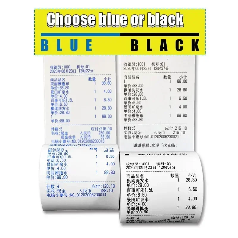Thermal Paper 57x30mm POS Printer Blue Font 10 Rolls Mini Mobile Bluetooth Cash Register Roll Paper Bill Receipt Printing