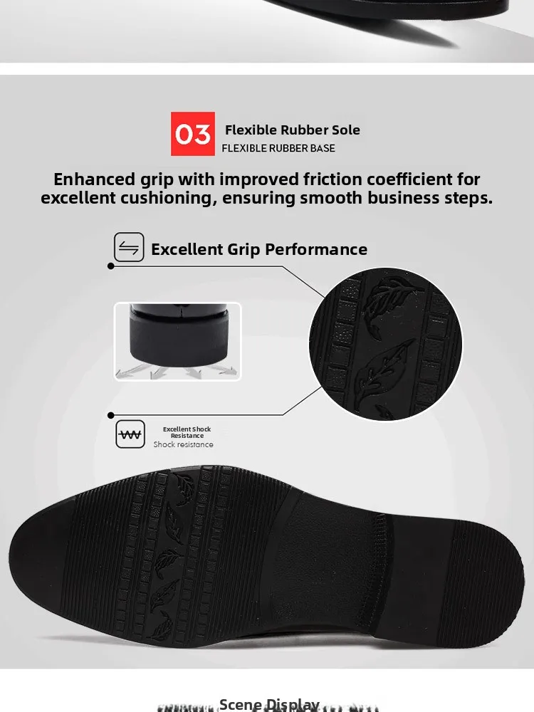 الأعمال الرسمية أحذية رجالي حجم كبير الانزلاق على عادية أشار تو أحذية من الجلد تنفس مقاومة للاهتراء ماصة للصدمات