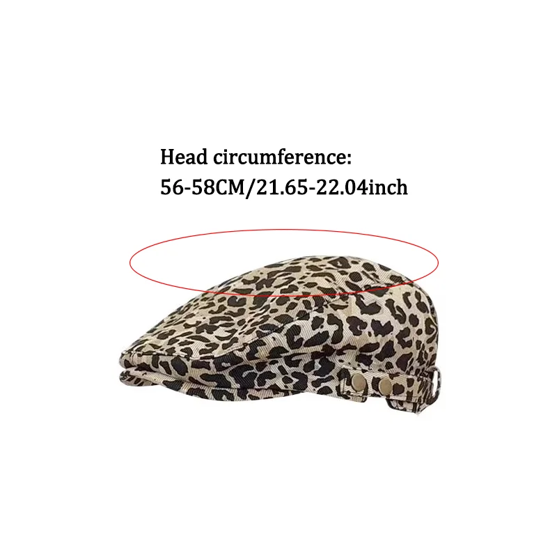 Women's Leopard Print Newsboy Cap Classic Adjustable Gatsby Cabbie Ivy Flat Hat Fashion Casual Beret Hat cotton newsboy cap berets hat