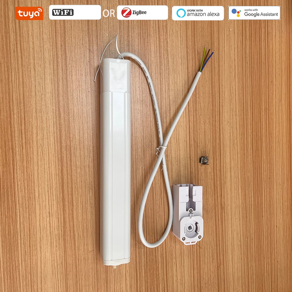 Tuya Wifi 또는 ZigBee 스마트 커튼 모터 AC 전기 커튼 오프너 리모컨은 Alexa Google Home Smart Life와 함께 작동합니다.