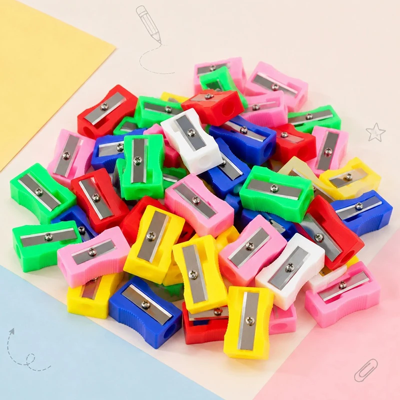 10-20PCS 멀티 컬러 모듬 휴대용 연필깎이 내구성이 뛰어난 플라스틱 쉬운 그립감 사무실 학교 책상 문구류에 이상적 ZYF