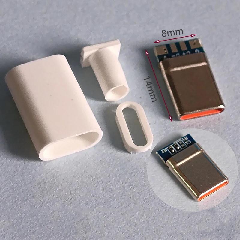 1-5세트 USB-A 남성-타입-C DIY 용접 키트 USB 고속 충전 커넥터 플러그 (휴대폰 케이블 수리용 OTG 데이터 충전 DIY 키트)