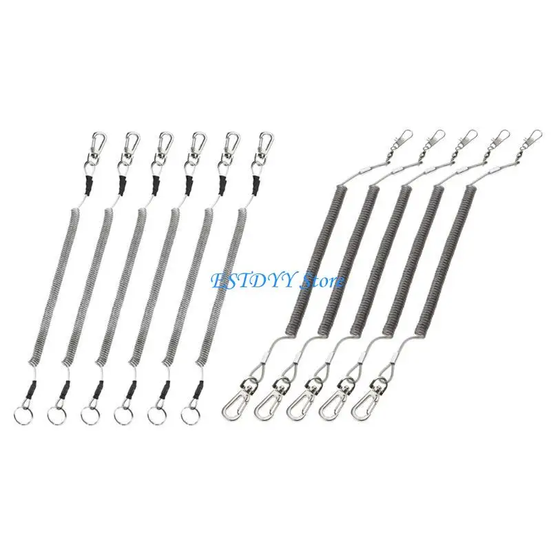 G6DE 6 Pcs 개폐식 와이어 낚시 도구 끈 낚시 코일 끈 보트 밧줄